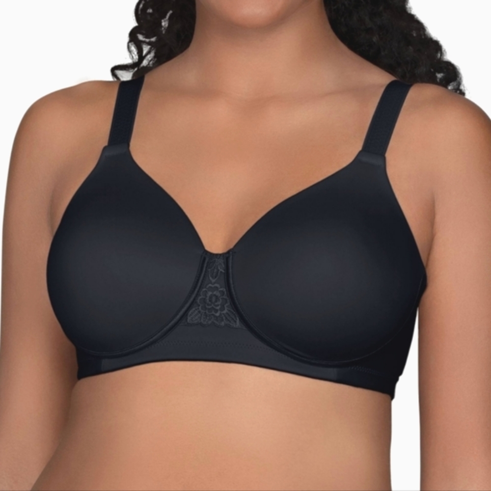 NWOT Vanity Fair Bra 38DDD(F) Beauty Back Smoothing Wirefree Molded Cup in Black